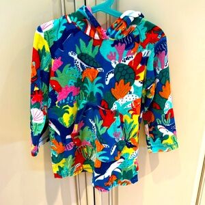 Boden Swim Coverup Terry Pattern Towelling Beach Dress 3-4T